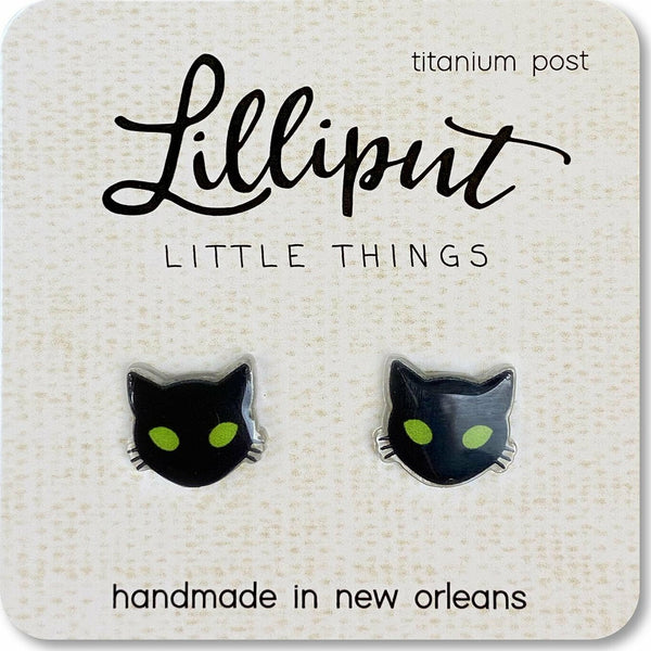 Spooky Black Cat Earrings