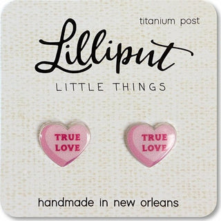 Valentines Conversation Heart Earrings - True Love