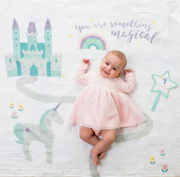Lulujo “Something Magical” Baby’s First Year Blanket & Cards Set