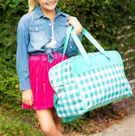 Duffel Bag: Mint Checkers