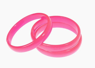 Solid Neon Pink Bangles - Set of 3