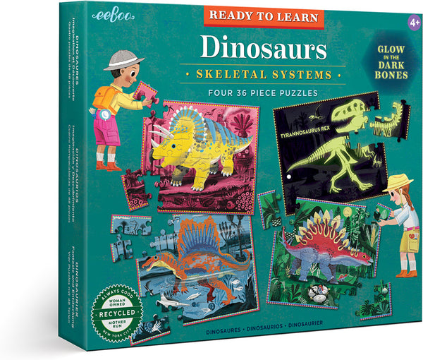 Dinosaurs Skeletal Systems - Four 36 Piece Puzzles