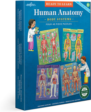 Human Anatomy Body Systems - Four 48 Piece Puzzles