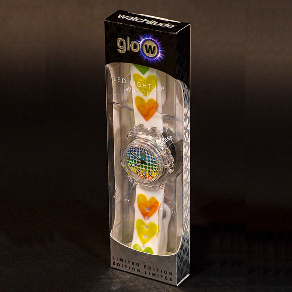 Watercolor Hearts - Light Up Watch - Watchitude Glow